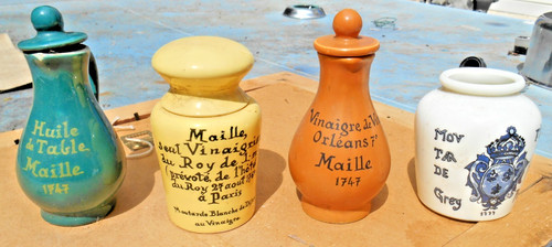 Lot ancien pot moutarde - lot, 4